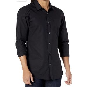Amazon Essentials Black Buttonup Shirt men’s slim men’s size NWT 16 1/2 32